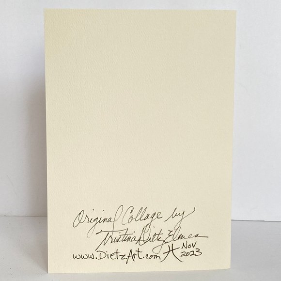 Collage Art Handmade Original Blank Greeting Card and Envelope Vintage Postage - Picture 4 of 6